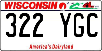 WI license plate 322YGC