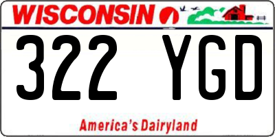 WI license plate 322YGD