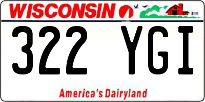 WI license plate 322YGI