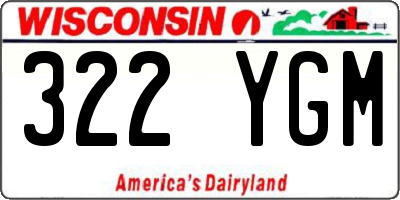 WI license plate 322YGM