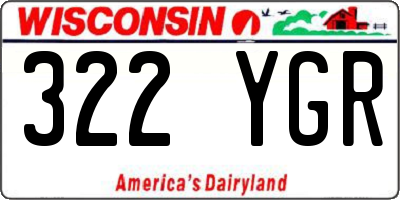 WI license plate 322YGR