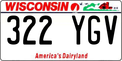 WI license plate 322YGV