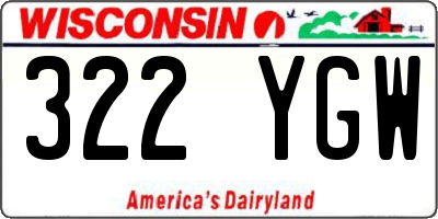 WI license plate 322YGW