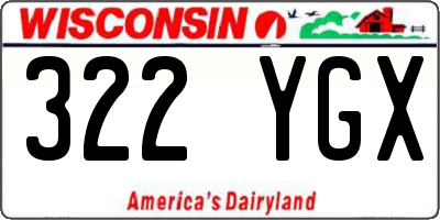 WI license plate 322YGX