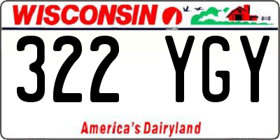 WI license plate 322YGY