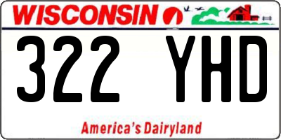 WI license plate 322YHD