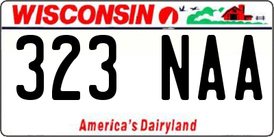 WI license plate 323NAA