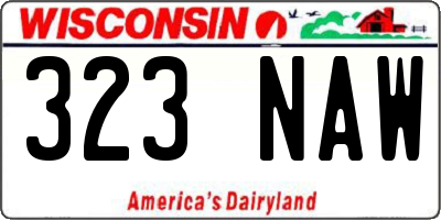 WI license plate 323NAW