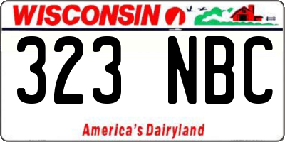 WI license plate 323NBC