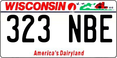 WI license plate 323NBE