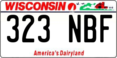 WI license plate 323NBF