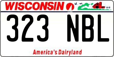 WI license plate 323NBL