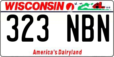 WI license plate 323NBN