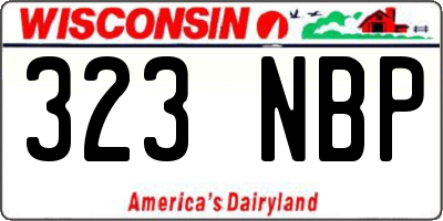 WI license plate 323NBP