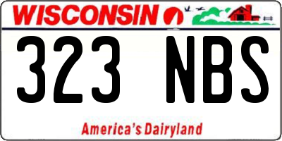 WI license plate 323NBS