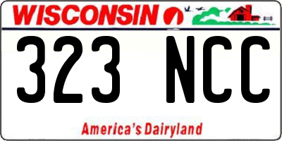 WI license plate 323NCC