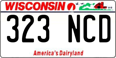 WI license plate 323NCD