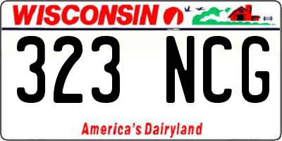 WI license plate 323NCG