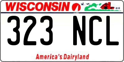 WI license plate 323NCL