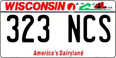 WI license plate 323NCS