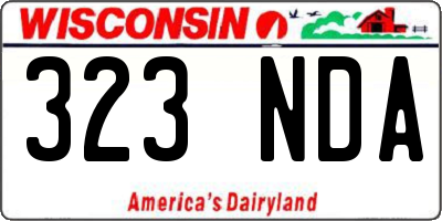 WI license plate 323NDA
