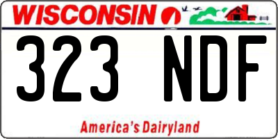 WI license plate 323NDF