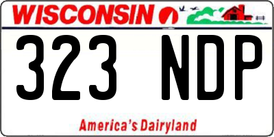 WI license plate 323NDP