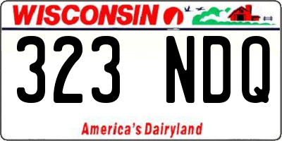 WI license plate 323NDQ