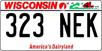 WI license plate 323NEK