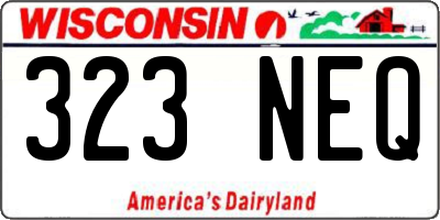 WI license plate 323NEQ