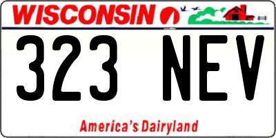 WI license plate 323NEV