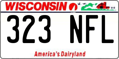 WI license plate 323NFL
