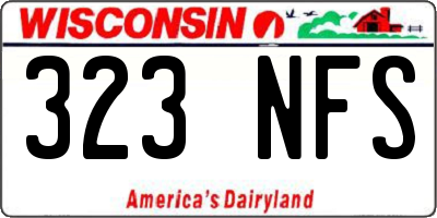 WI license plate 323NFS