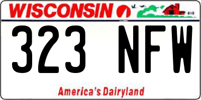WI license plate 323NFW