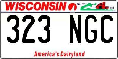 WI license plate 323NGC