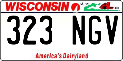 WI license plate 323NGV