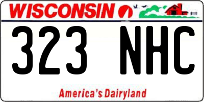 WI license plate 323NHC