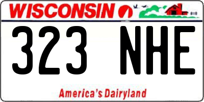 WI license plate 323NHE