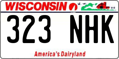 WI license plate 323NHK