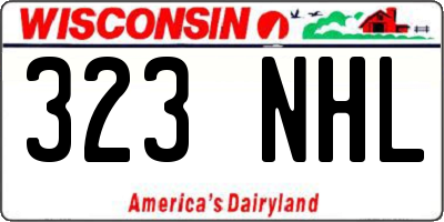 WI license plate 323NHL