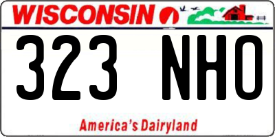 WI license plate 323NHO