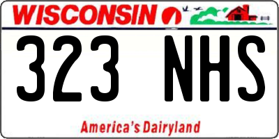 WI license plate 323NHS