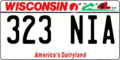 WI license plate 323NIA