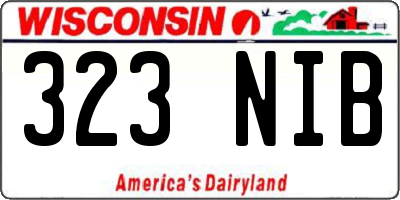 WI license plate 323NIB