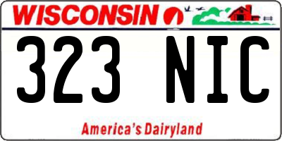 WI license plate 323NIC