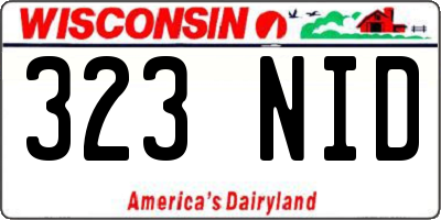 WI license plate 323NID