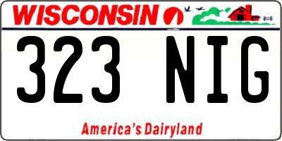 WI license plate 323NIG