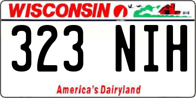 WI license plate 323NIH