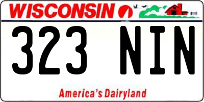 WI license plate 323NIN