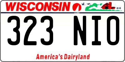 WI license plate 323NIO